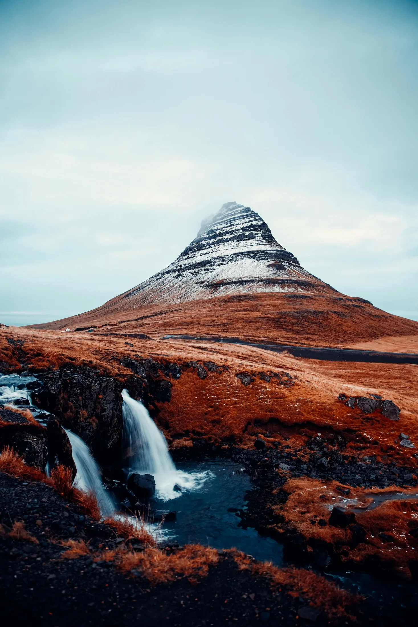 Kirkjufell mountain and waterfall in Iceland